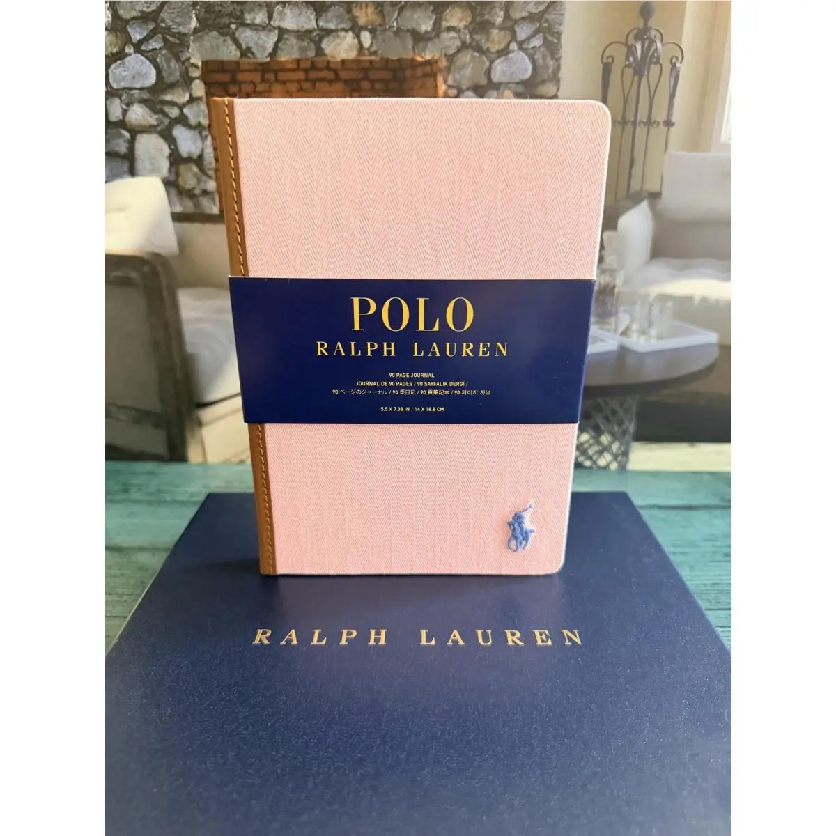 BN Polo  Signature Embroidered Pony Notebook Pink by Ralph Lauren