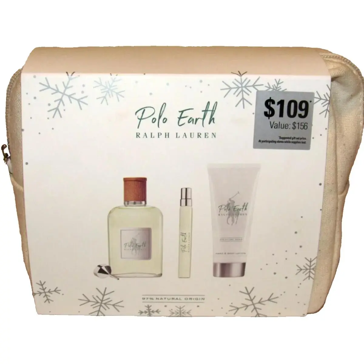 Polo Earth  Men 3pc Set 3.4 oz Edt 0.34 oz Edt. 1.7 oz Lotion by Ralph Lauren