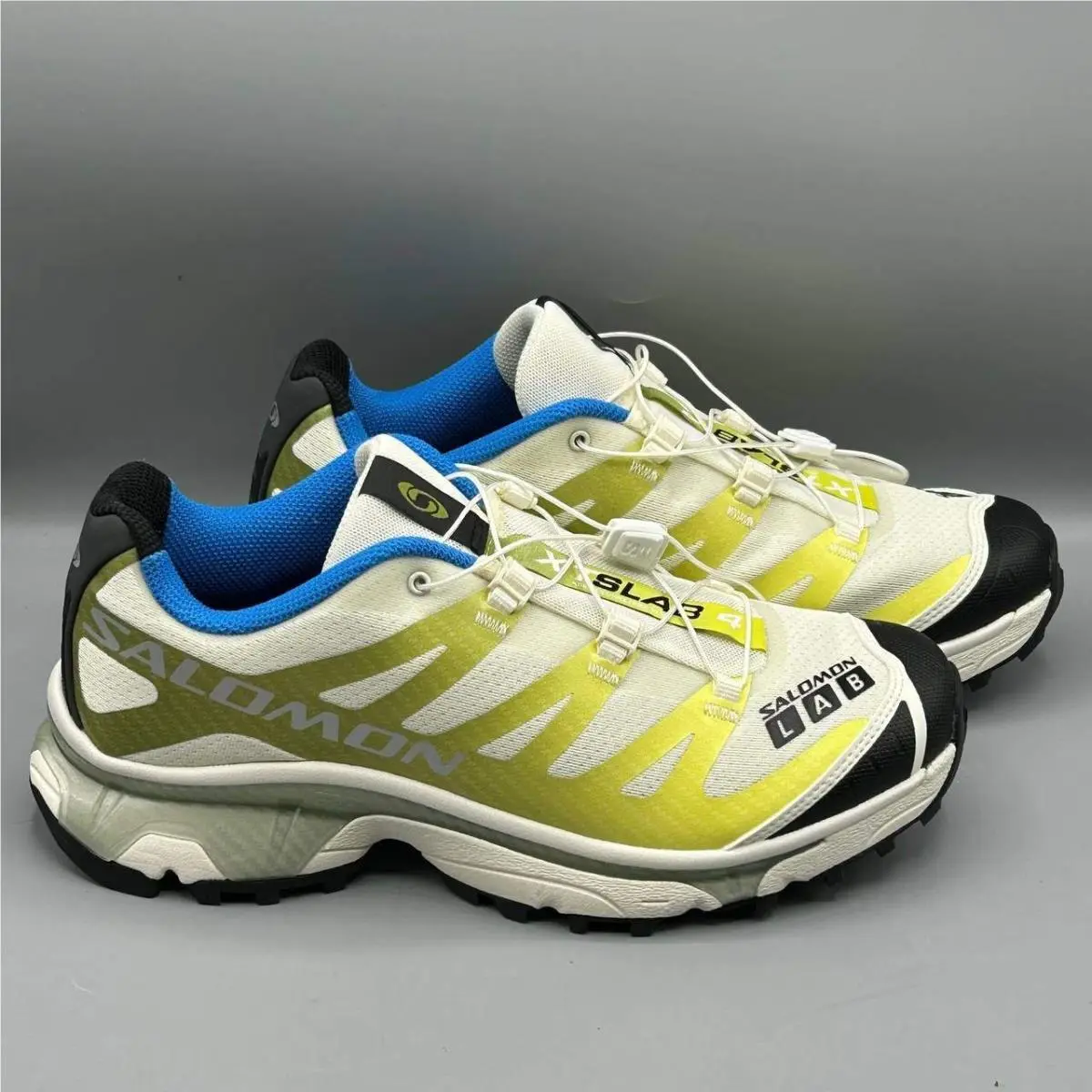 Salomon XT-4 OG Trail Running Shoes Mens 8.5 White Lime Blue 478665