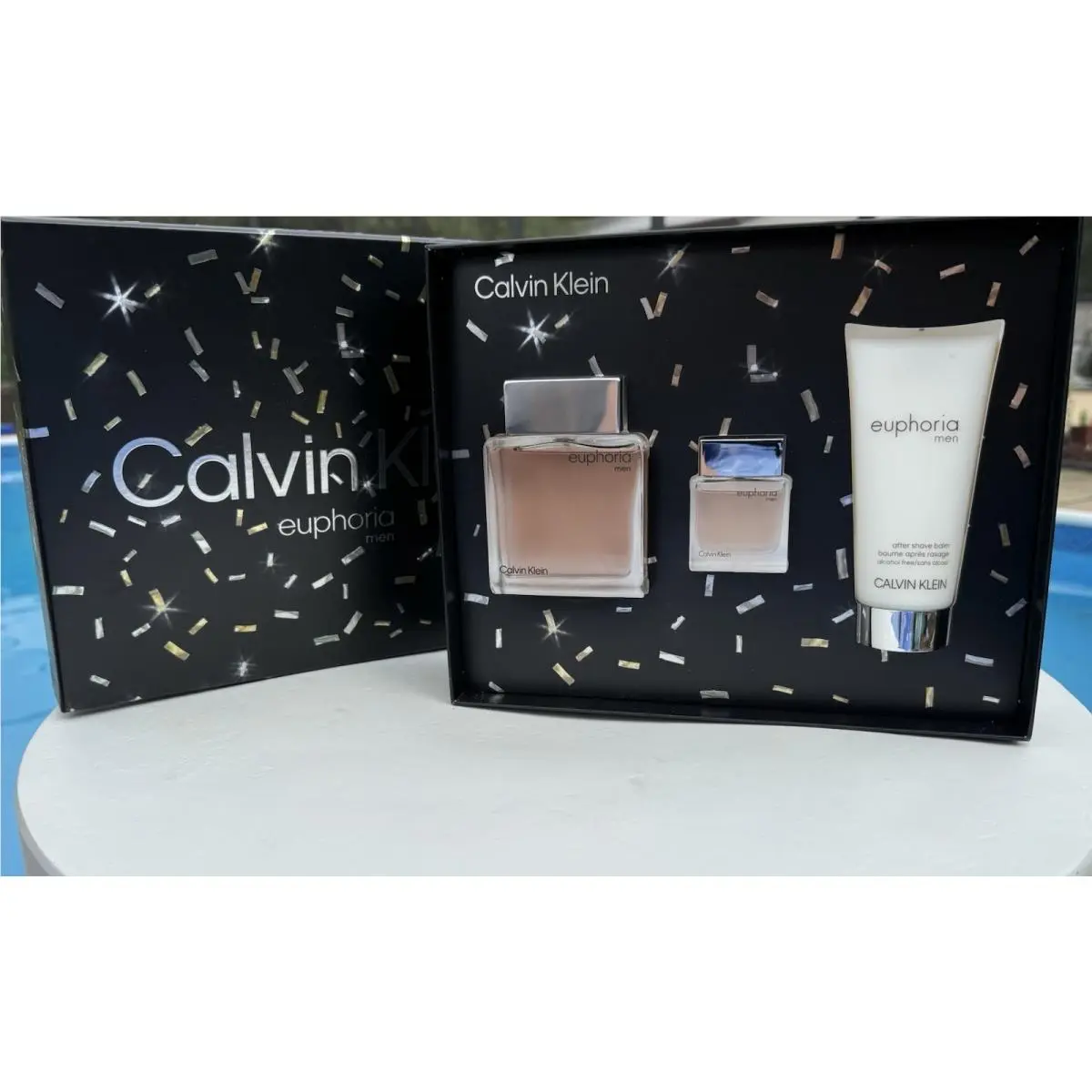 Euphoria by Calvin Klein Men`s 3pc 3.3oz Edt 3.3oz After Shave .5oz Edt Splash