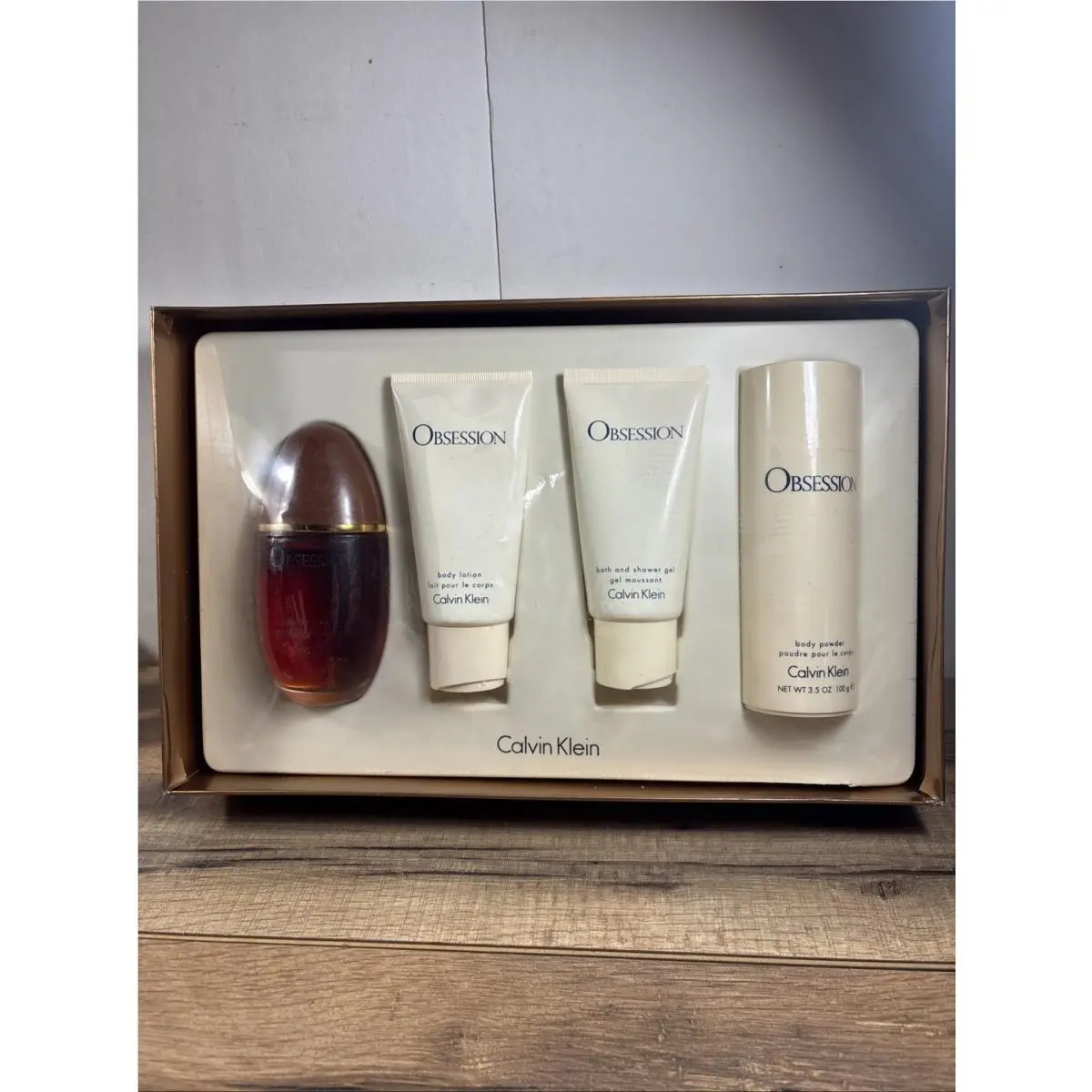 Obsession Eau de Parfum Body Lotion Shower Gel 4 Pc Set For Woman by Calvin Klein