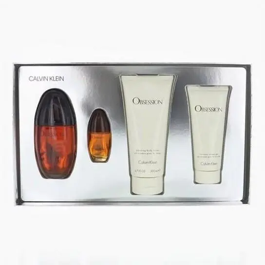 Obsession Calvin Klein 4 Pcs Set Women 3.4 oz 0.5 oz Edp Spray BL SG