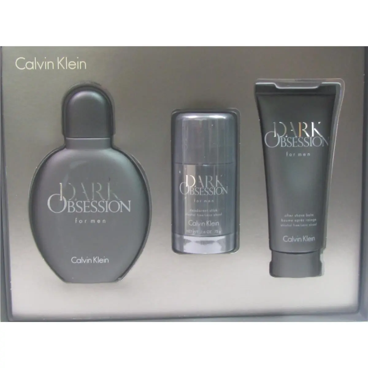 Dark Obsession  Men Set 4 oz Edt Spray + 3.4 Asb + 2.6 Deodorant by Calvin Klein