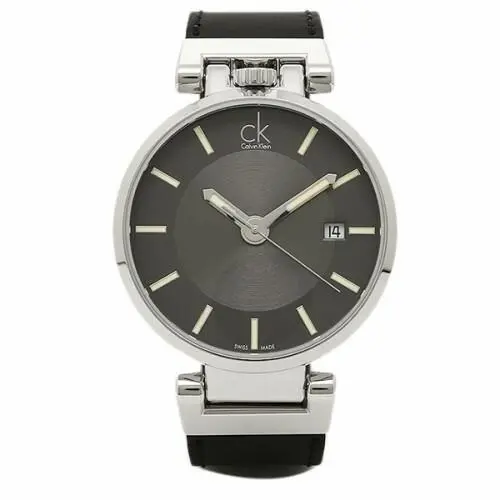 CK Calvin Klein K4A211C3 Swiss Made Analog Watch Black Leather Worldly