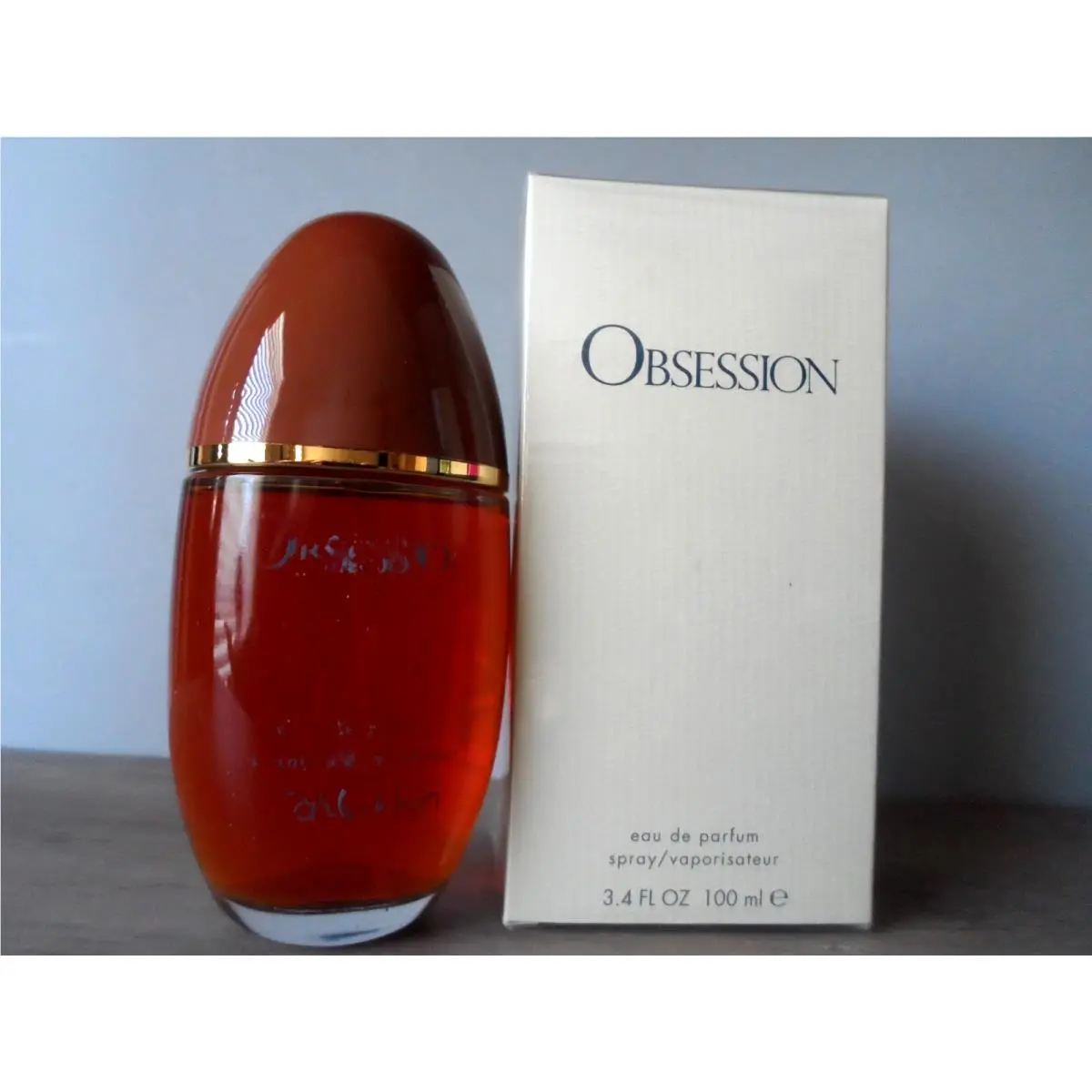Vintage Obsession Calvin Klein Cosmetics Edp Spray 3.4 oz Smeared Print