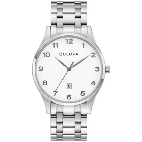 Bulova Stainless Steel White Dial Men’s Watch