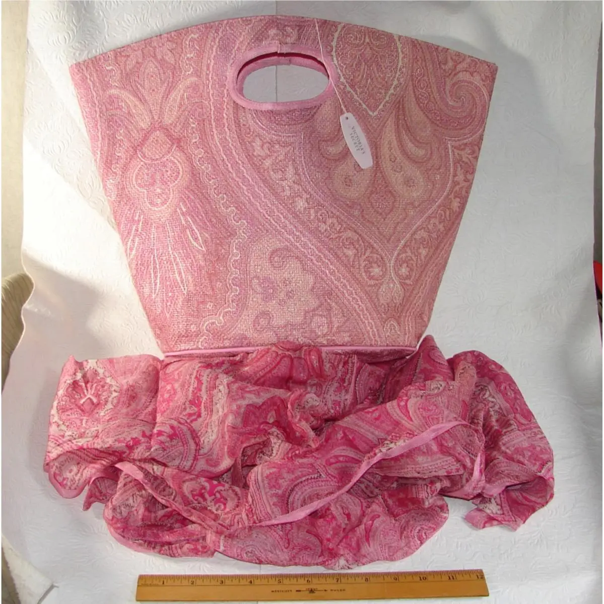 Victorias Secret Beach/pool Tote Bag W/swim Cover-up/sarong Pink Paisley Nos