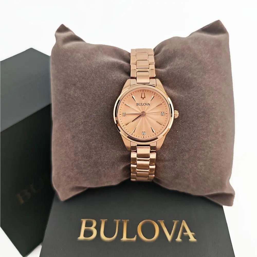 Bulova Sutton Bulova Sutton Women`s Quartz Diamond Rose-gold Tone 28mm Watch