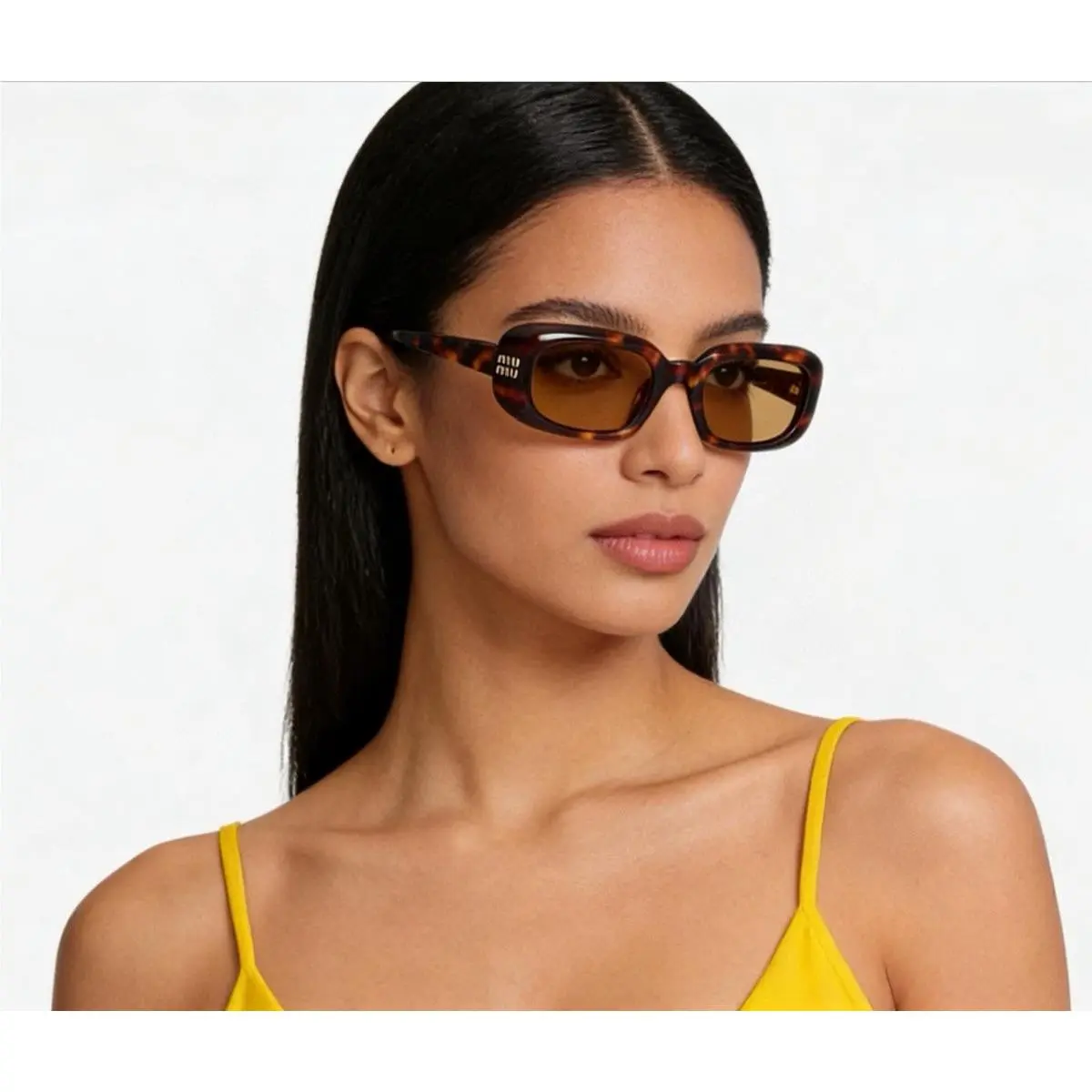 Miu Miu MU B13S 27L10Y Honey Havana Brown Lens Women Sunglasses