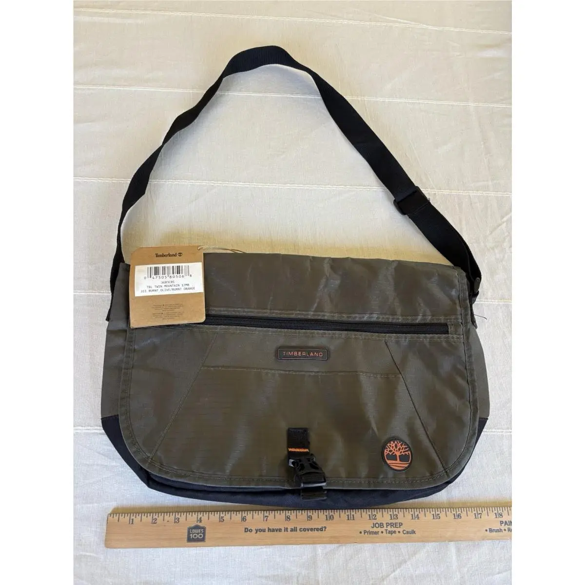 Timberland Twin Mountain Messenger Bag Burnt Olive Green Laptop Briefcase 17