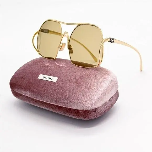 Miu Miu Sunglasses MUA55S 5AK10R Gold Women MU A55S Smu A55