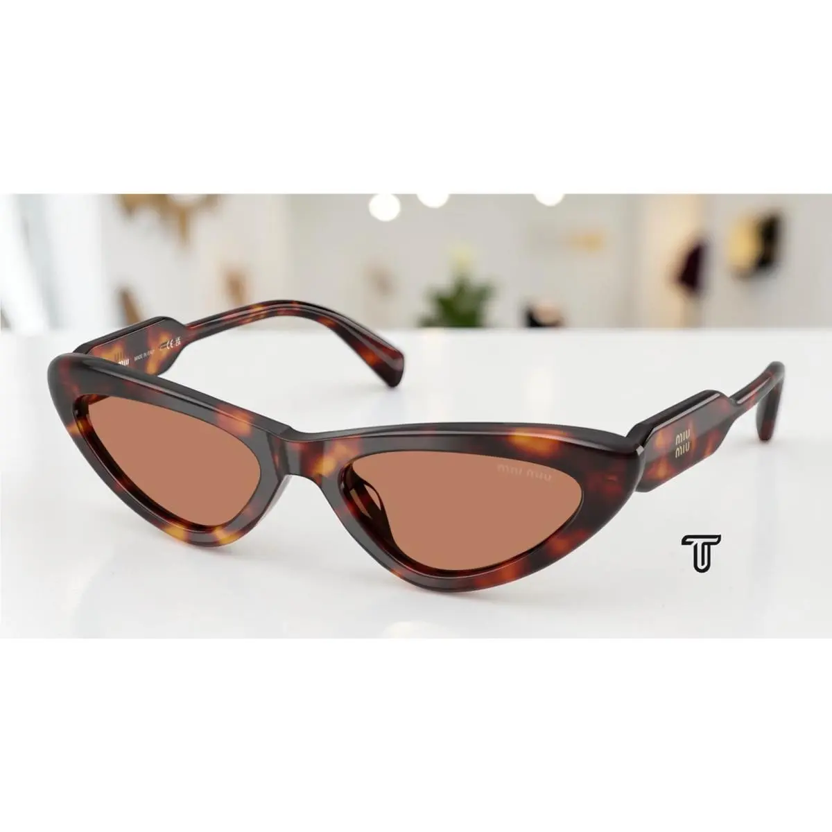 Miu Miu MU B11SU 27L90Q Havana Brown 55 mm Women`s Sunglasses