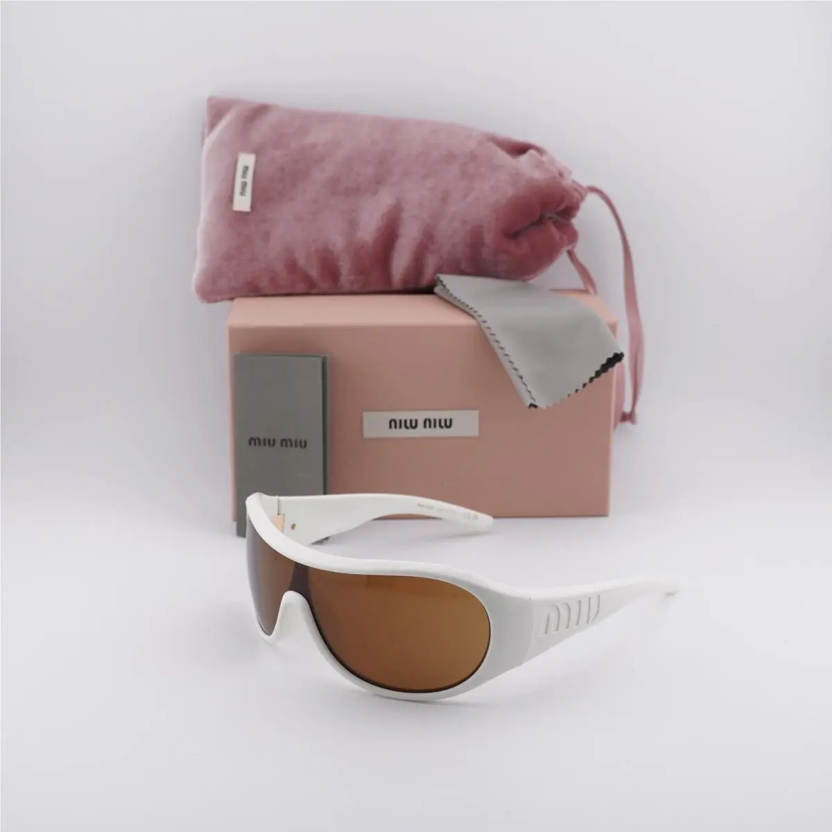 Miu Miu MU B14SU 17K2 0V White/dark Bronze 0-0-125 Sunglasses