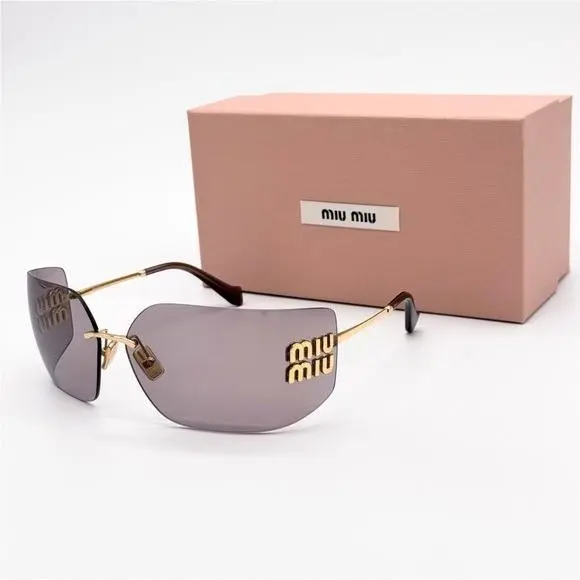 Miu Miu MU 54YS 5AK06I Women Sunglasses Smu 54Y 5AK06I Gold Brown MU54YS