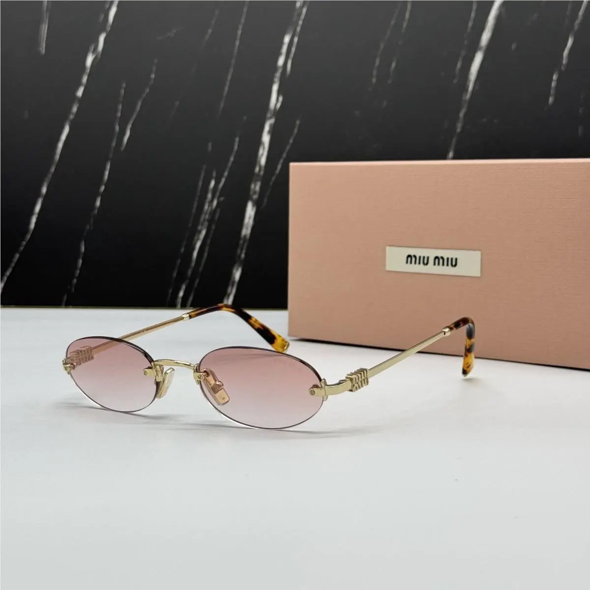MUA54S ZVN70O Pink Gold Women Sunglasses Miu Miu MU A54S