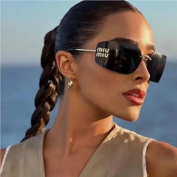 Miu Miu SMU54Y 5AK5S0 Women Sunglasses MU54YS 5AK-5S0 Gold Grey Eyewear
