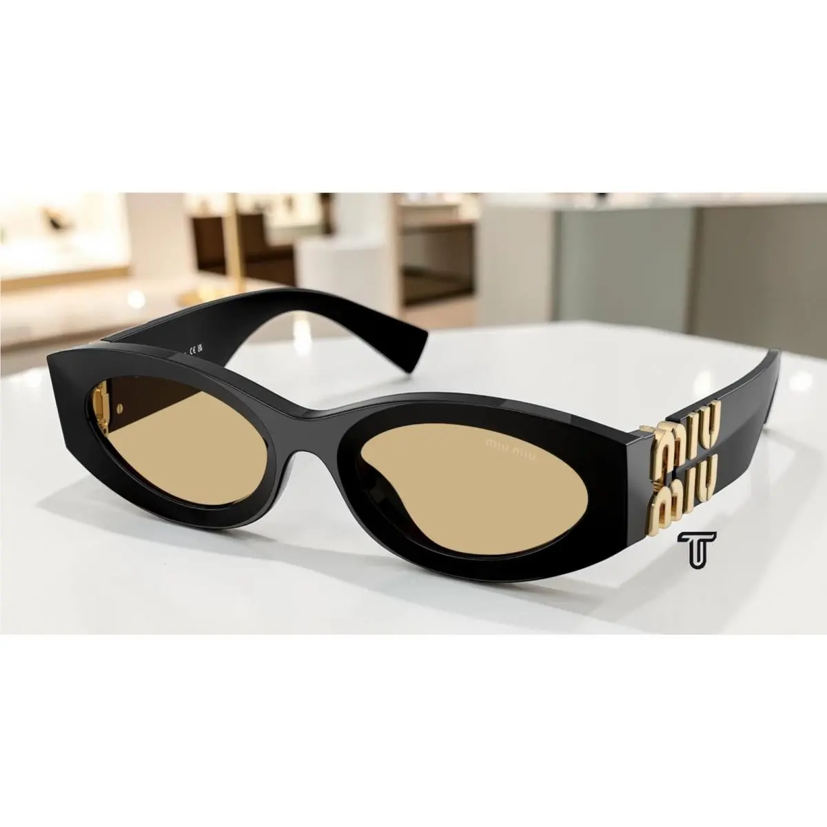 Miu Miu MU 11WS 16K10R 0mu 11ws Black Yellow 54 mm Women`s Sunglasses
