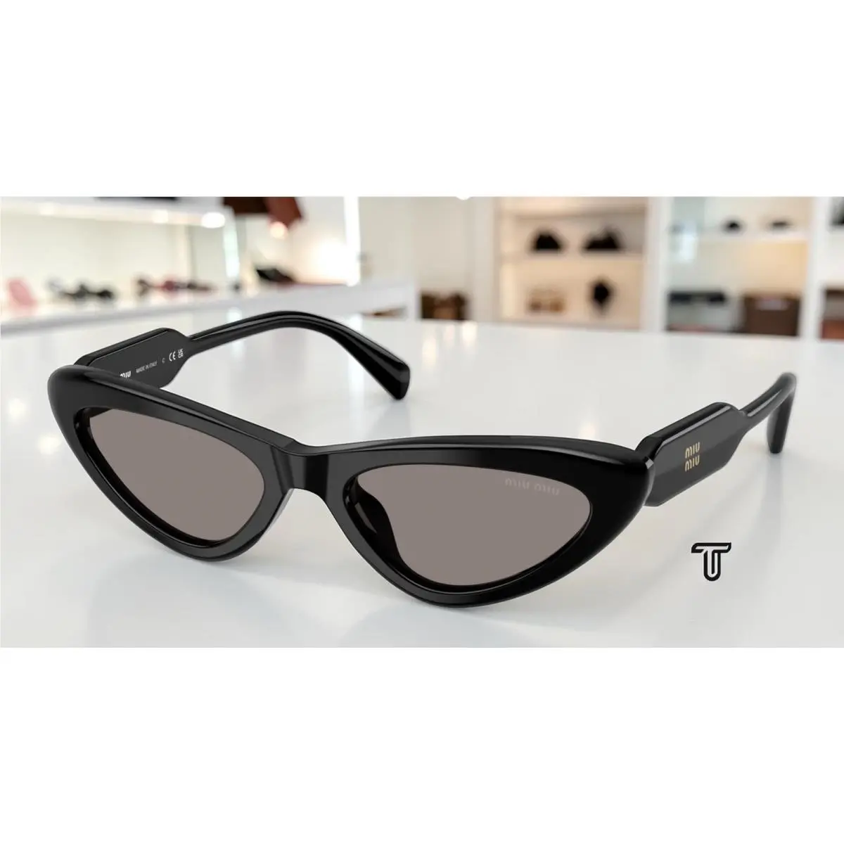 MU B11SU 16K80Q Black Dark Grey 55 mm Women`s Sunglasses by Miu Miu