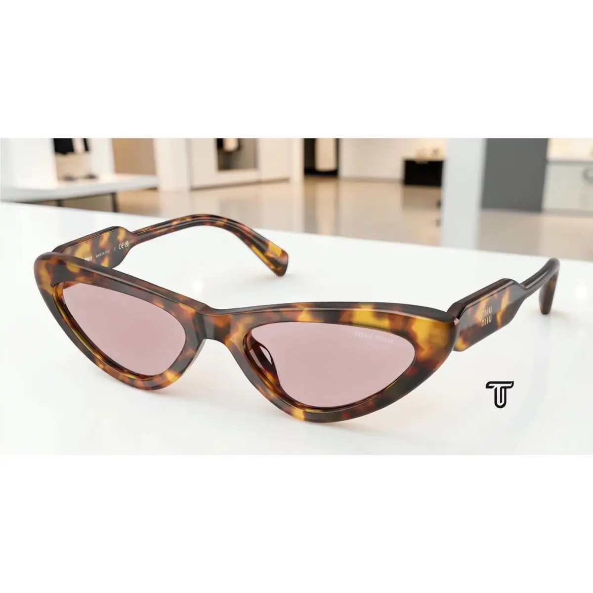 MU B11SU 14L4I0 Honey Havana Pink 55 mm Women`s Sunglasses by Miu Miu