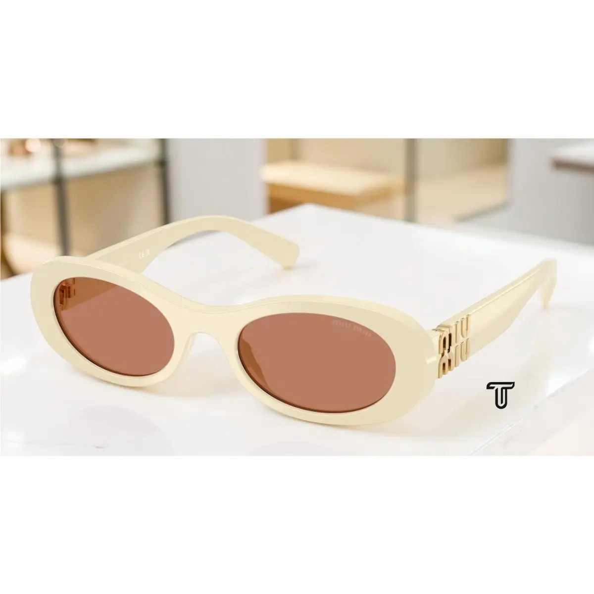 MU 06ZS 21D90Q Milk Brown 50 mm Women`s Sunglasses by Miu Miu