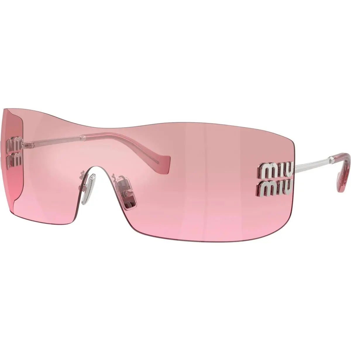 Miu Miu MU B53S 1BC70Y Sunglasses Silver / Pink Mirror Silver Gradient Lens