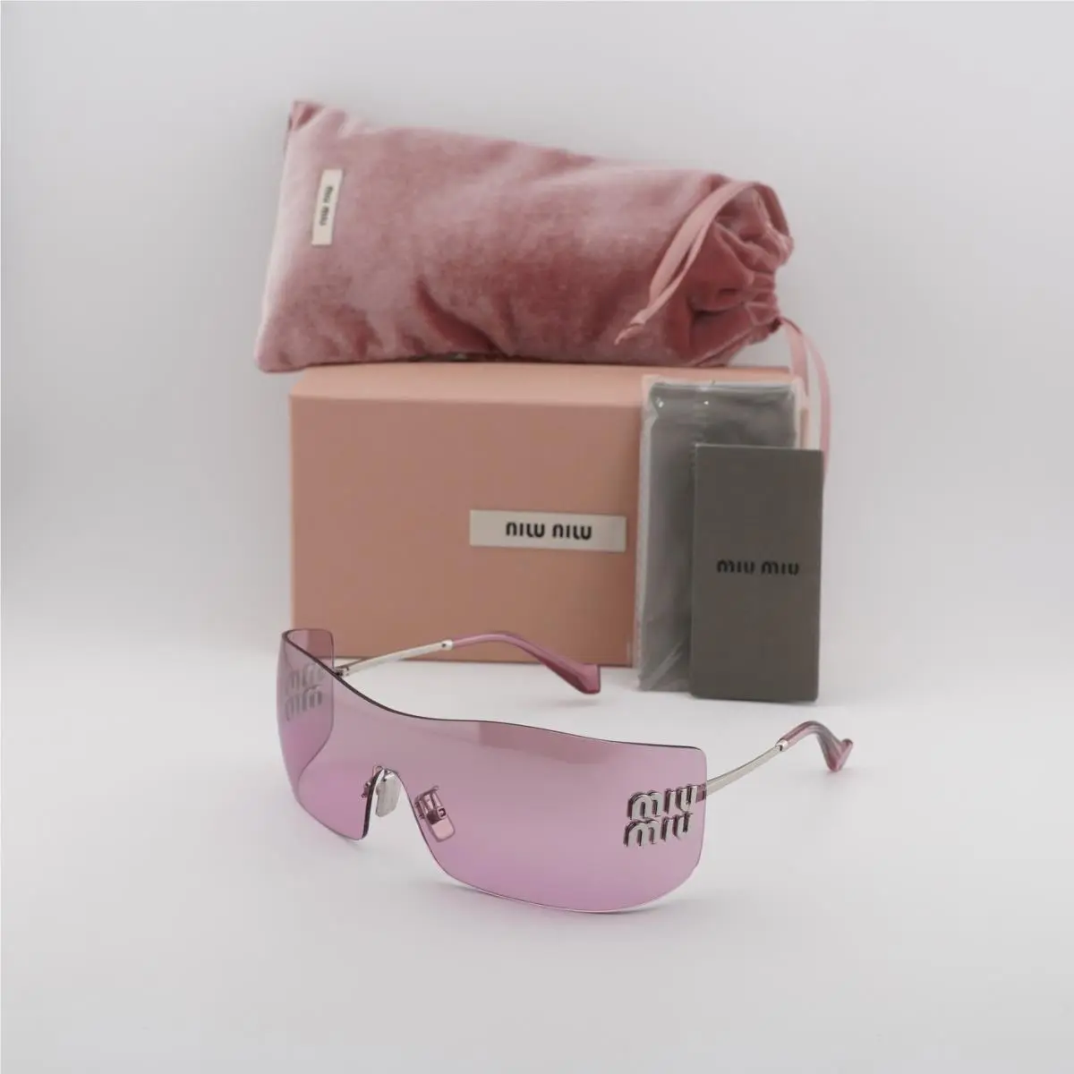 MUB53S 1BC70Y Silver/pink Mirror Silver Gradient 0-0-110 Sunglasses by Miu Miu