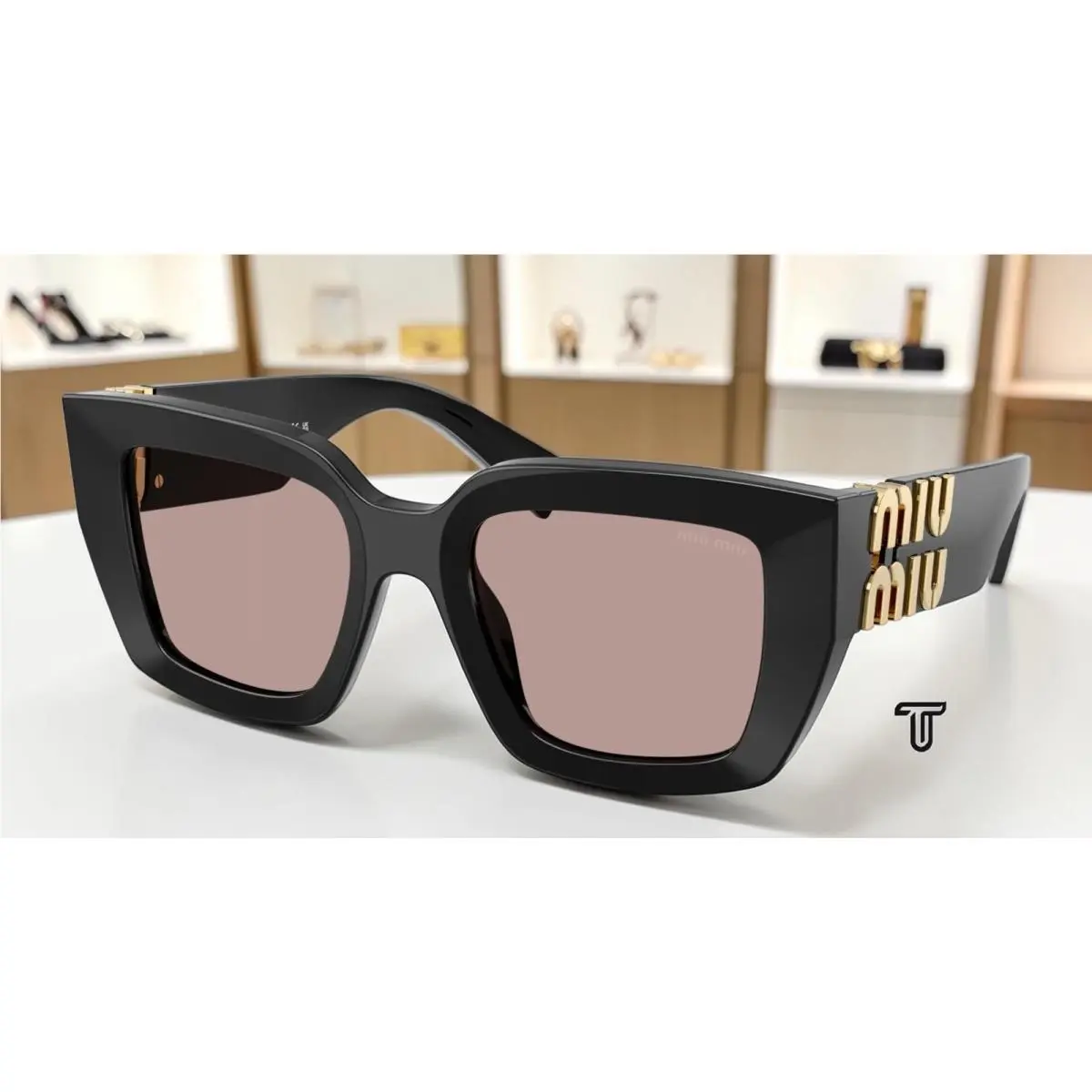 Miu Miu MU B05S 16K20I Black Light Purple Brown 51 mm Women`s Sunglasses
