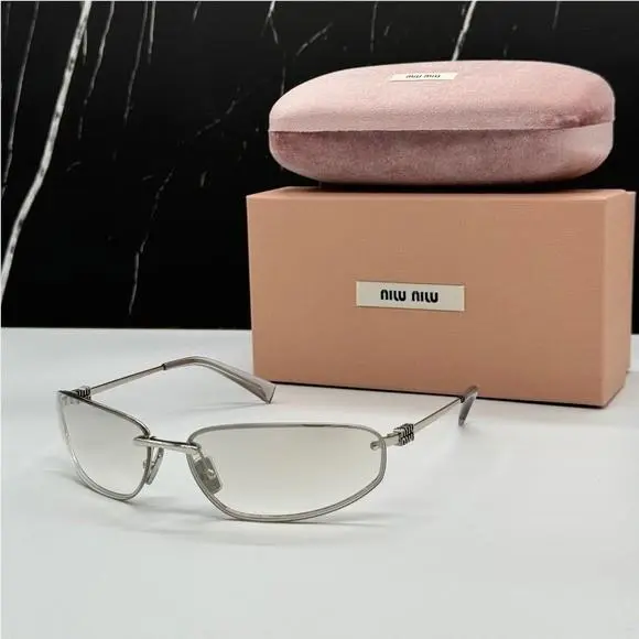Smu A50 1BC8H1 Miu Miu Silver Grey MUA50S 1BC8H1 Shield Women Sunglasses