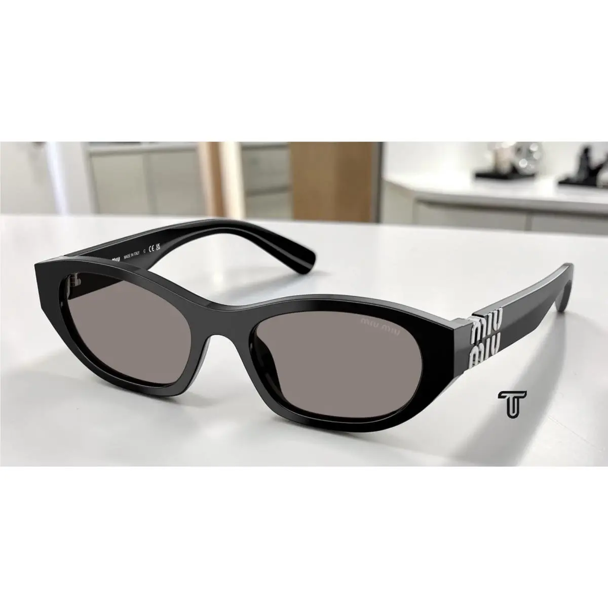 Miu Miu MU A03S 16K80Q Black Dark Grey 53 mm Women`s Sunglasses