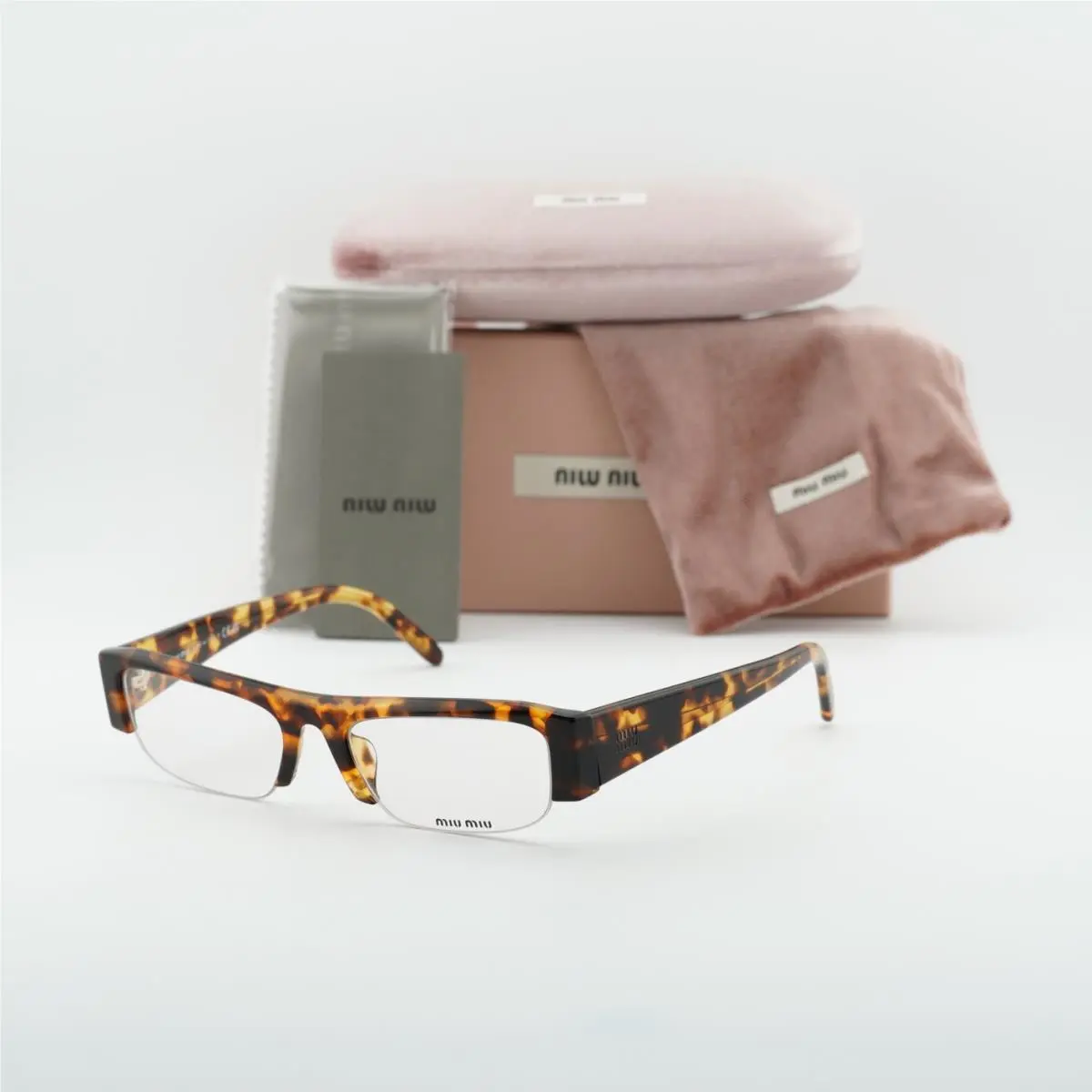 MUB07S 14L08N Havana/clear Blue-violet Light Filter 51-17-135 by Miu Miu