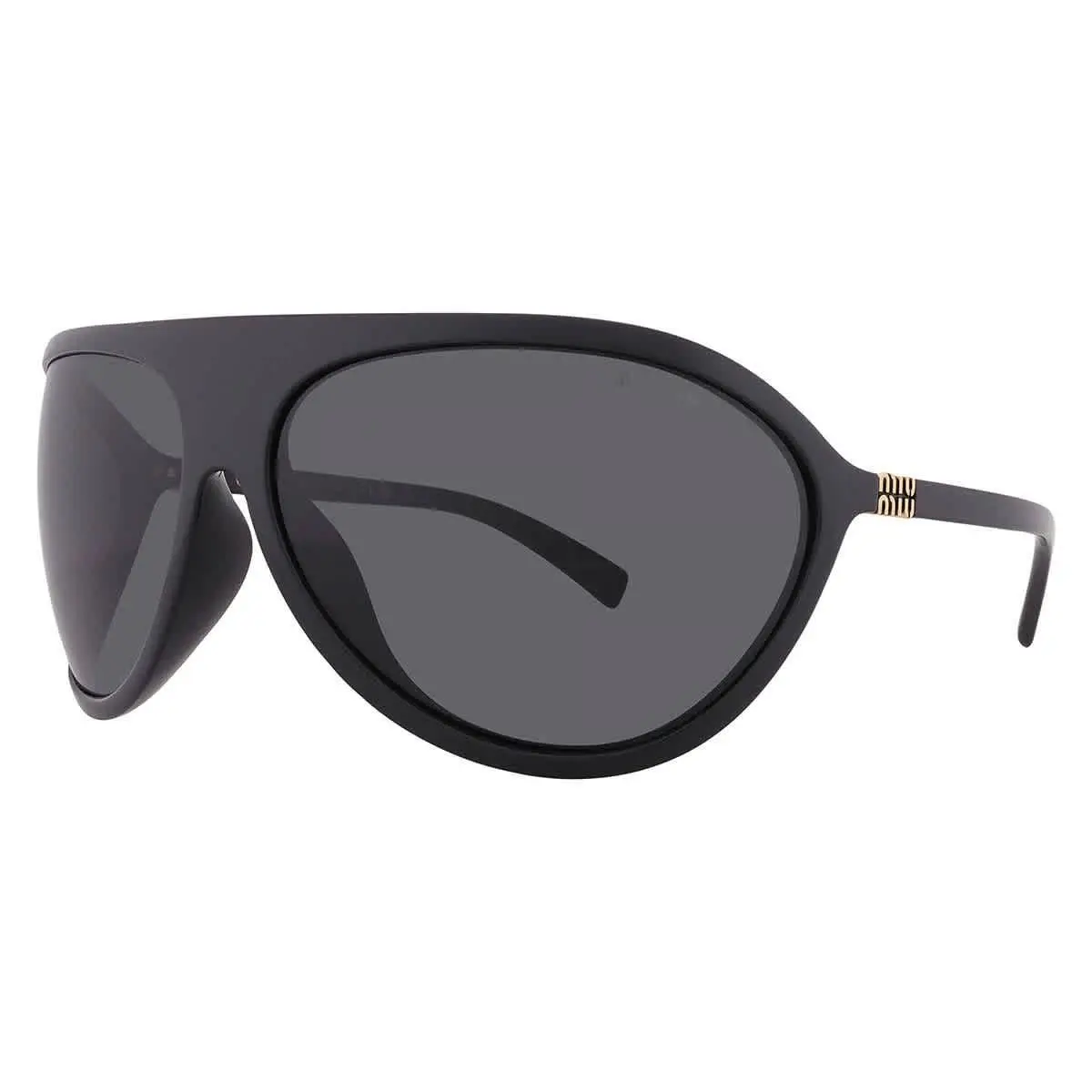 Dark Grey Irregular Ladies Sunglasses MU A01S 1AB5S0 75 MU A01S 1AB5S0 by Miu Miu