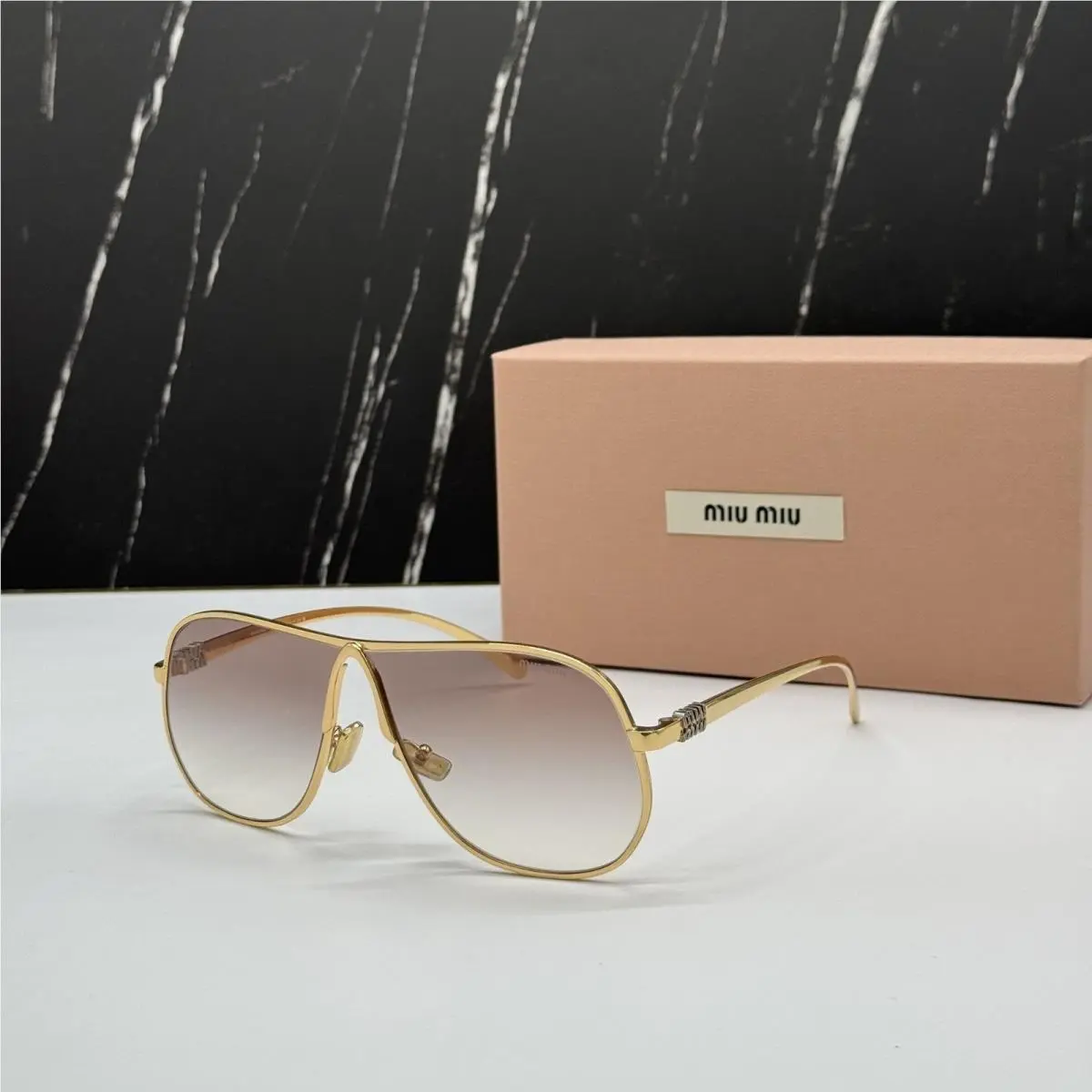 MUA56S 5AK90L Gold Brown Women Sunglasses Mua 56S by Miu Miu