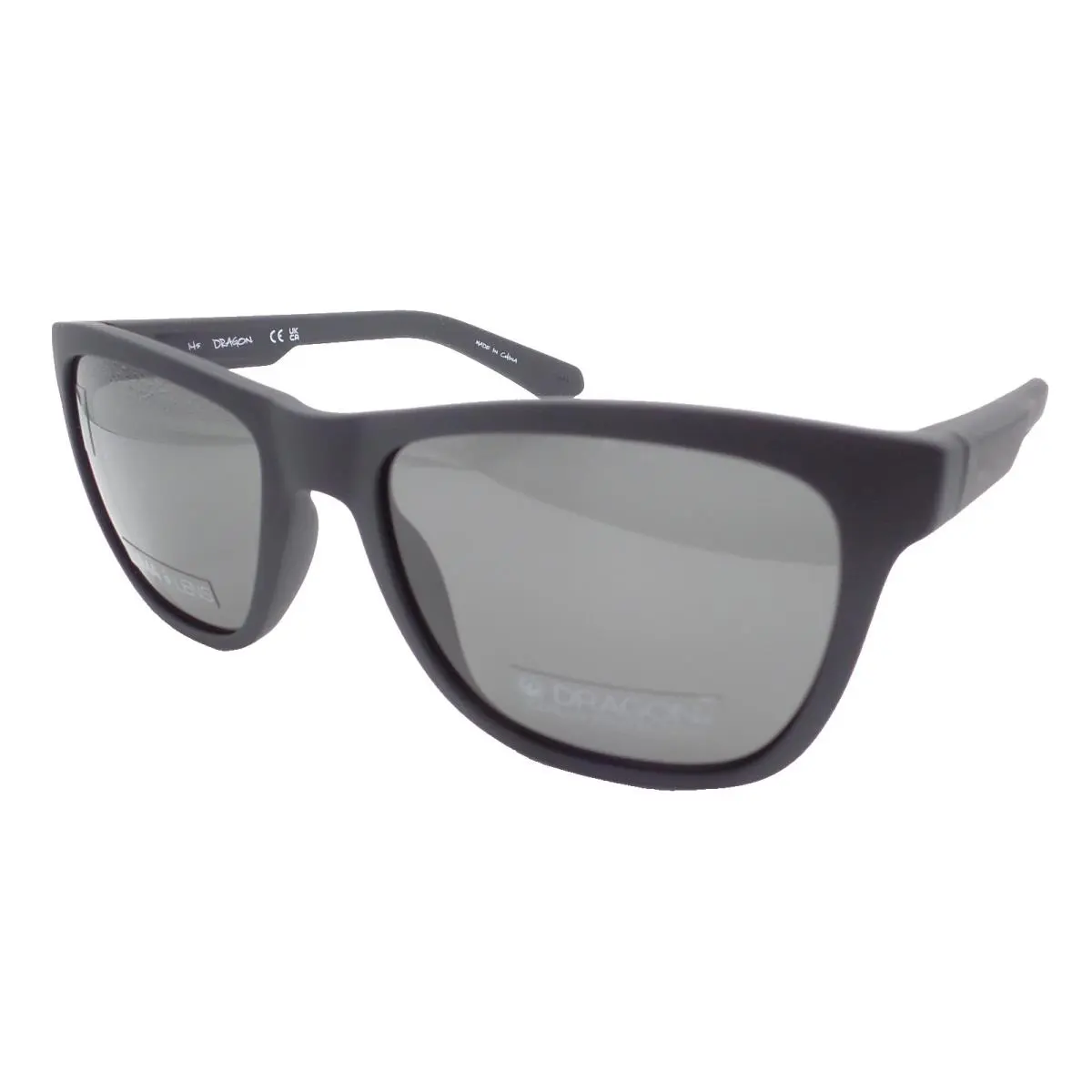Dragon DR Bishop Matte Black Smoke 002 55mm Sunglasses - Frame: Matte Black, Lens: Grey