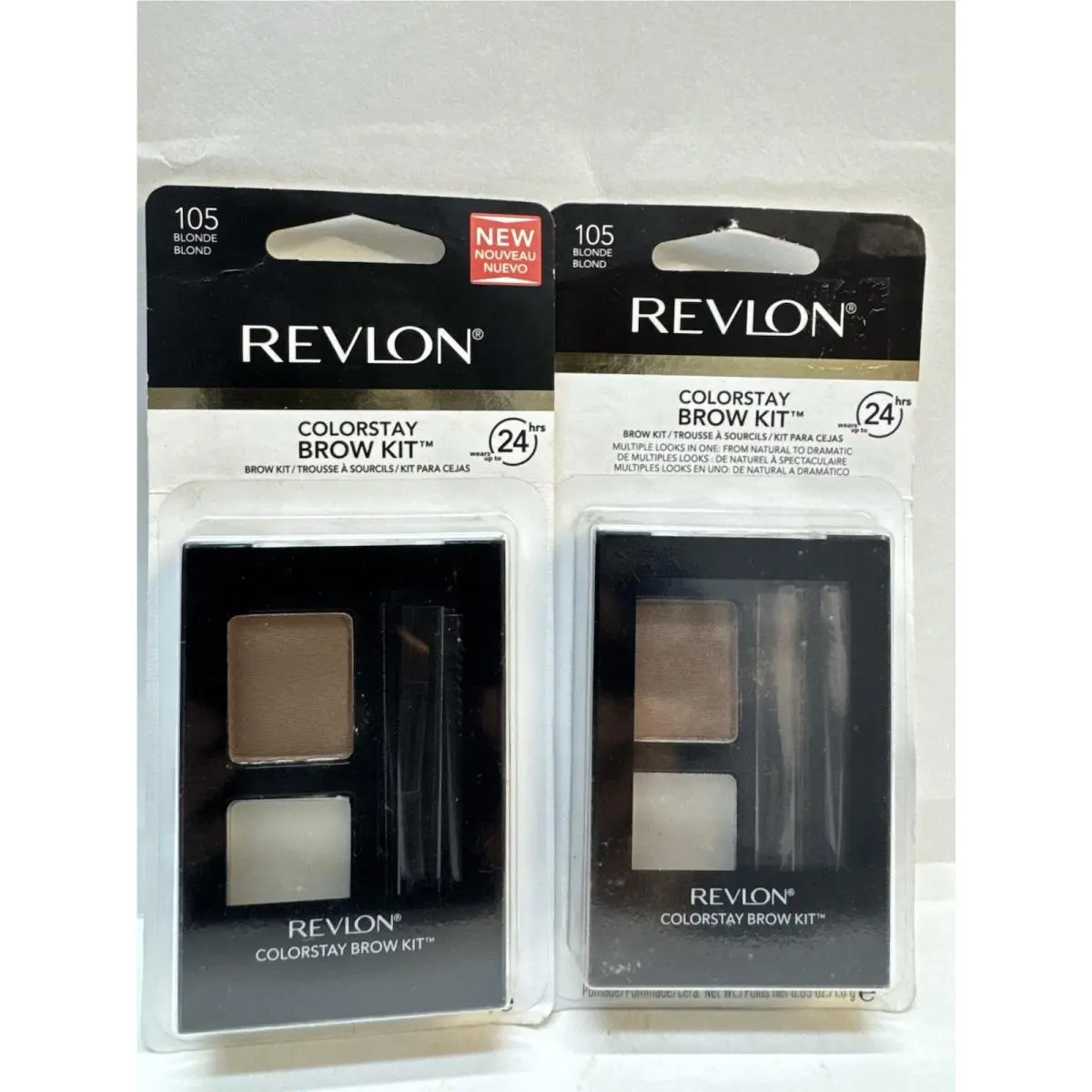 2 Revlon Colorstay Brow Kit 24hr 105 Blonde Creased Packaging