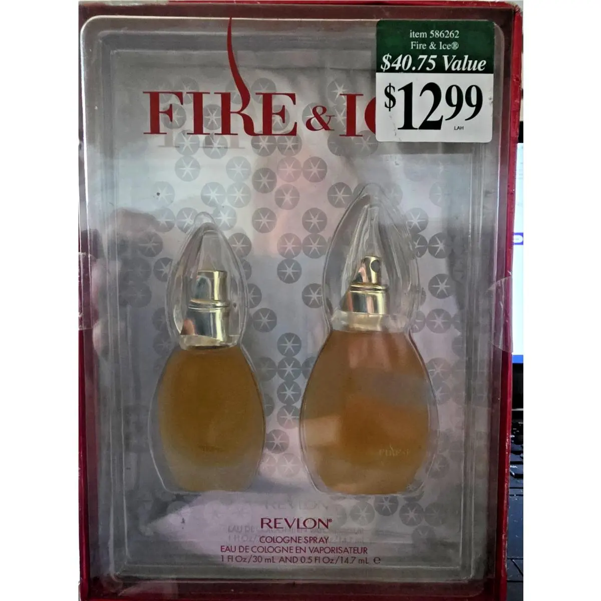 Revlon Fire Ice Eau de Cologne Perfume Spray 1oz .5oz 2X Set