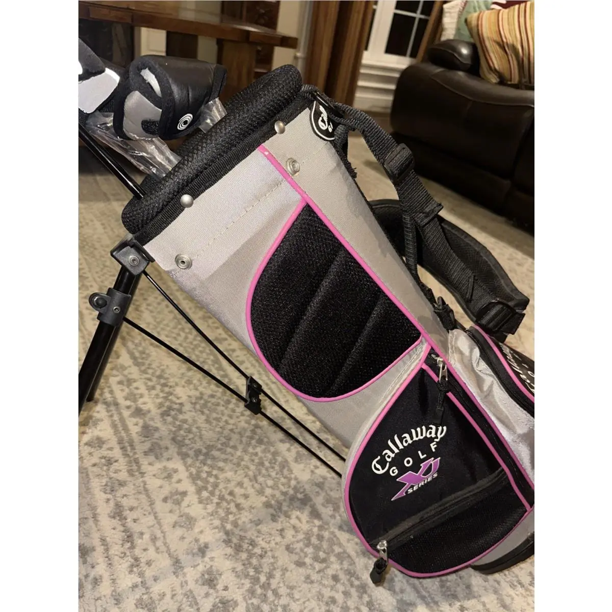 Callaway LH XJ Series Junior Girls 3 Club Set W/pink Bag / Covers 2 Ball Odyssey Left