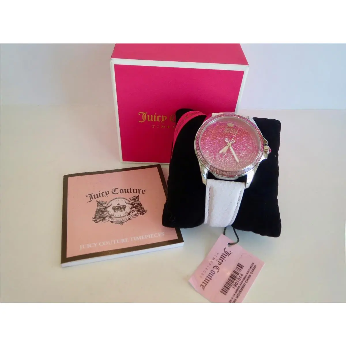 Juicy Couture Timepieces Women’s Pink Face with Crystals Wrist Watch