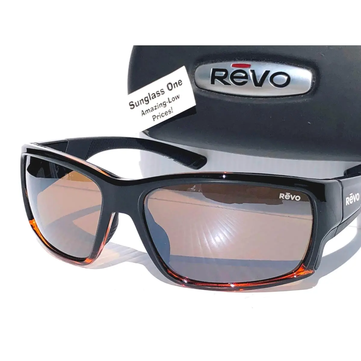 Prime Black Fade Tortoise Polarized Terra Brown Sunglass 1292 01 BR by Revo