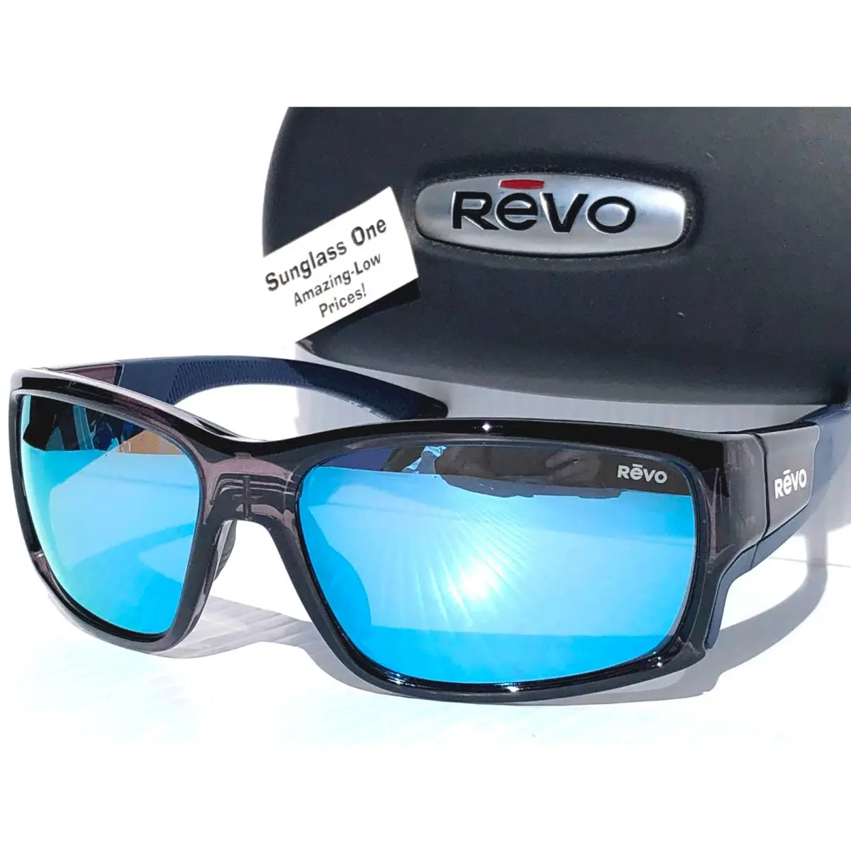 Revo Prime Crystal Dark Grey Polarized Blue Water Lens Sunglass 1292 00 BL