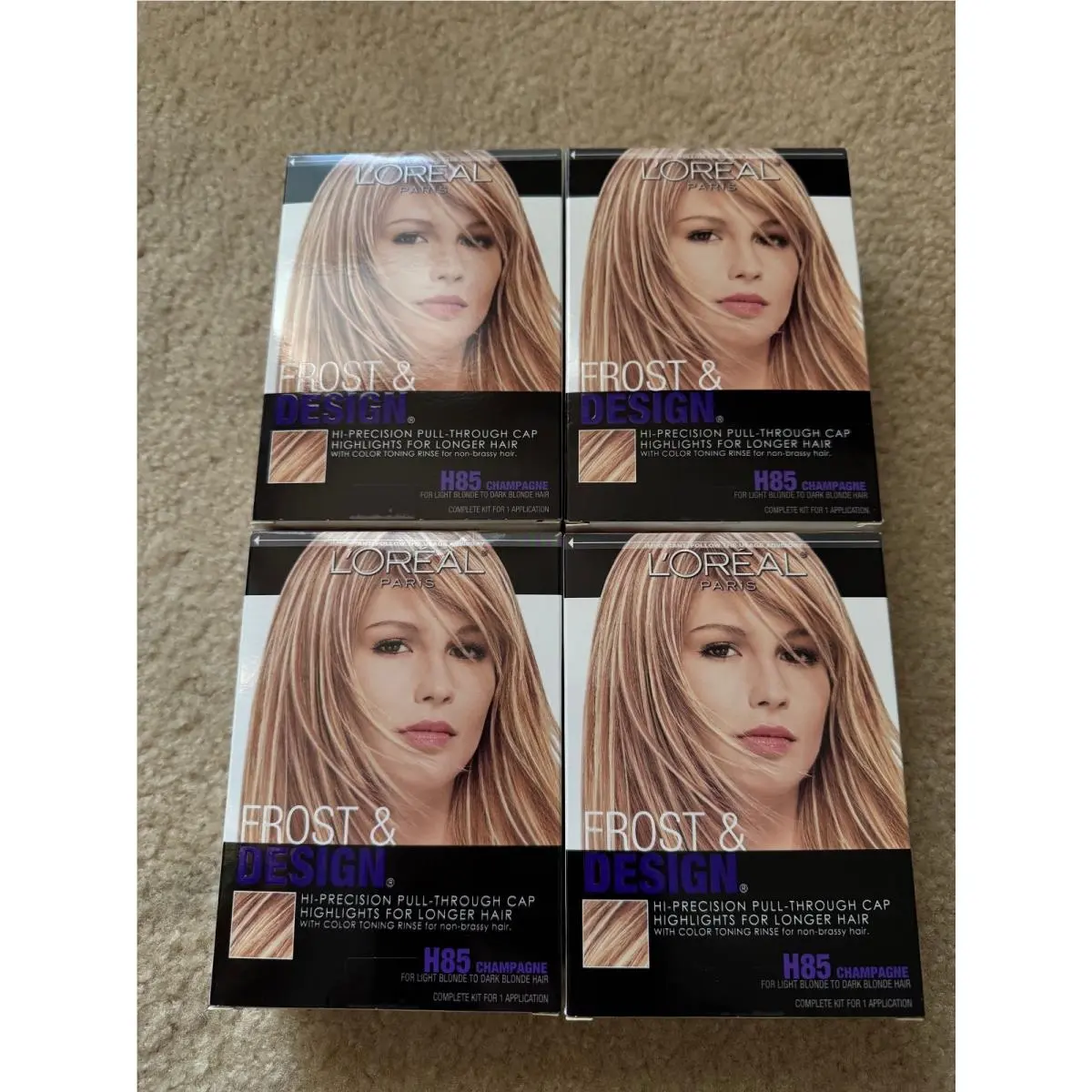L`oreal Paris Frost Design Hair Highlights H85 Champagne Lot of 4 by L'Oréal