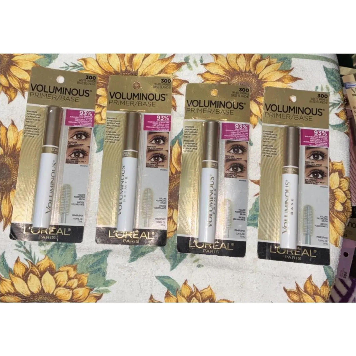 4 Pk L`oreal Paris Voluminous Primer Base Washable Mascara Amplifier