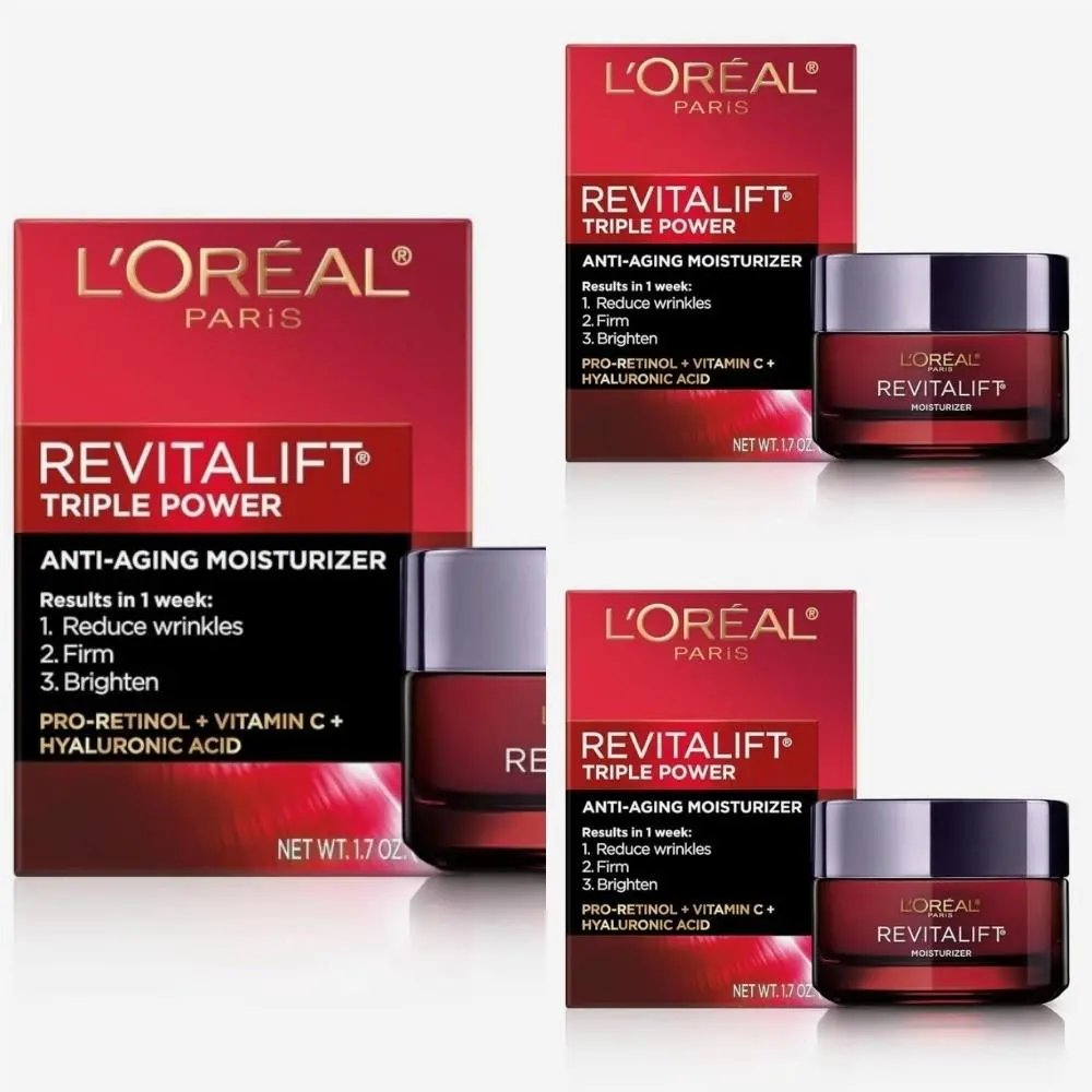 L`oreal Revitalift Moisturizer 3 Pack Triple Power Anti-aging Face Cream 1.7 oz by L'Oréal
