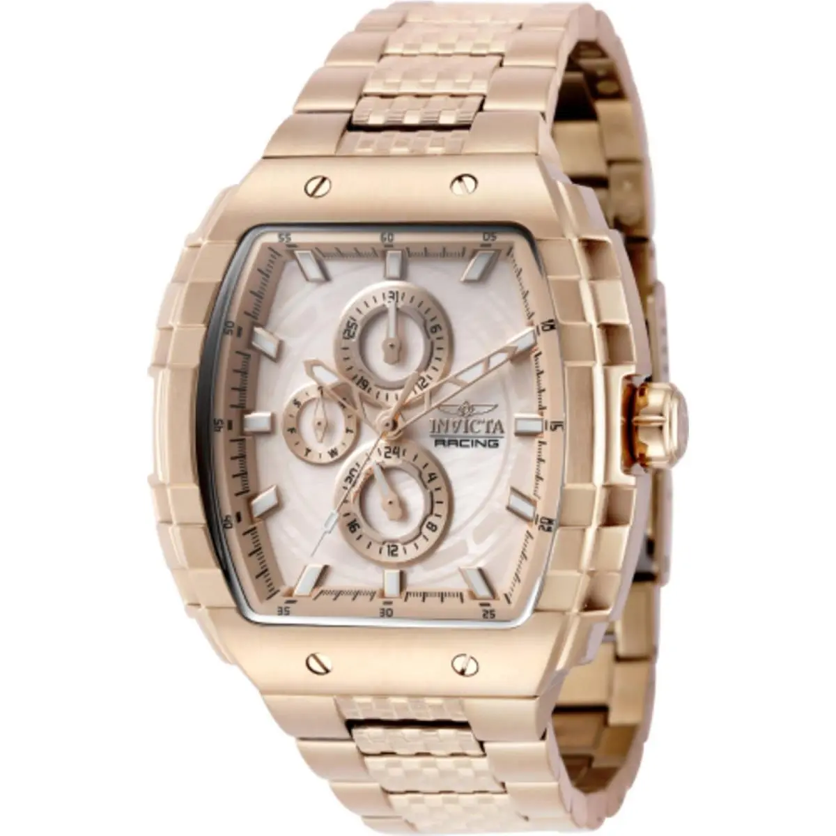 Invicta Men`s Analog Watch S1 Rally Quartz Rose Gold Mop Dial Bracelet 50241
