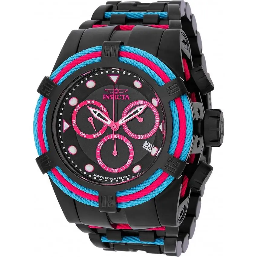 Bolt South Beach Chronograph Quartz Black Dial Men`s Watch 48605 by Invicta