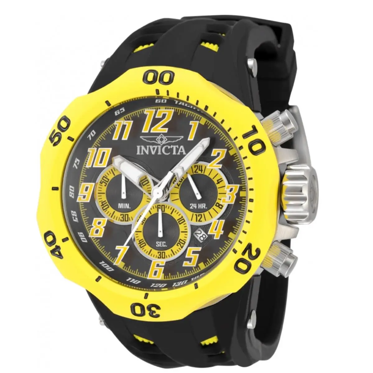 Invicta Venom Hydra Yellow Jacket Men`s 52mm Silicone Chronograph Watch 48236