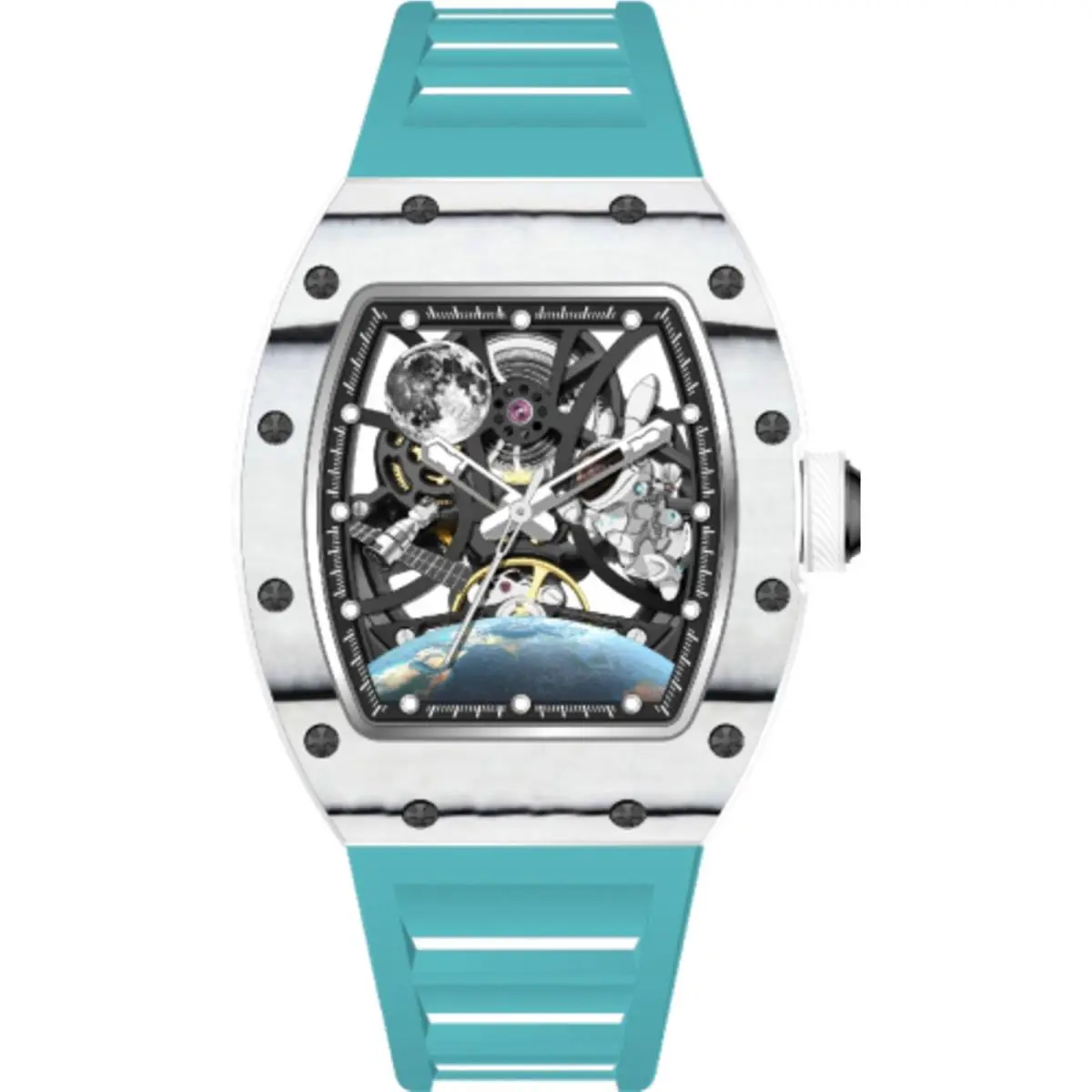 Invicta Men`s Watch S1 Rally Automatic Skeleton Dial Blue Silicone Strap 70179