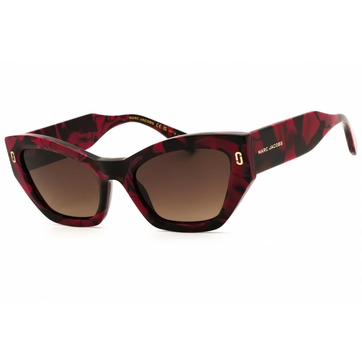 MJ 1117 S 0I34 HA Sunglasses Marble Burgundy Frame Brown Lenses 54mm by Marc Jacobs