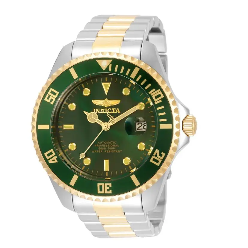 Pro Diver Automatic 35727 Men`s 47mm Green Dial Two Tone Gold Watch by Invicta