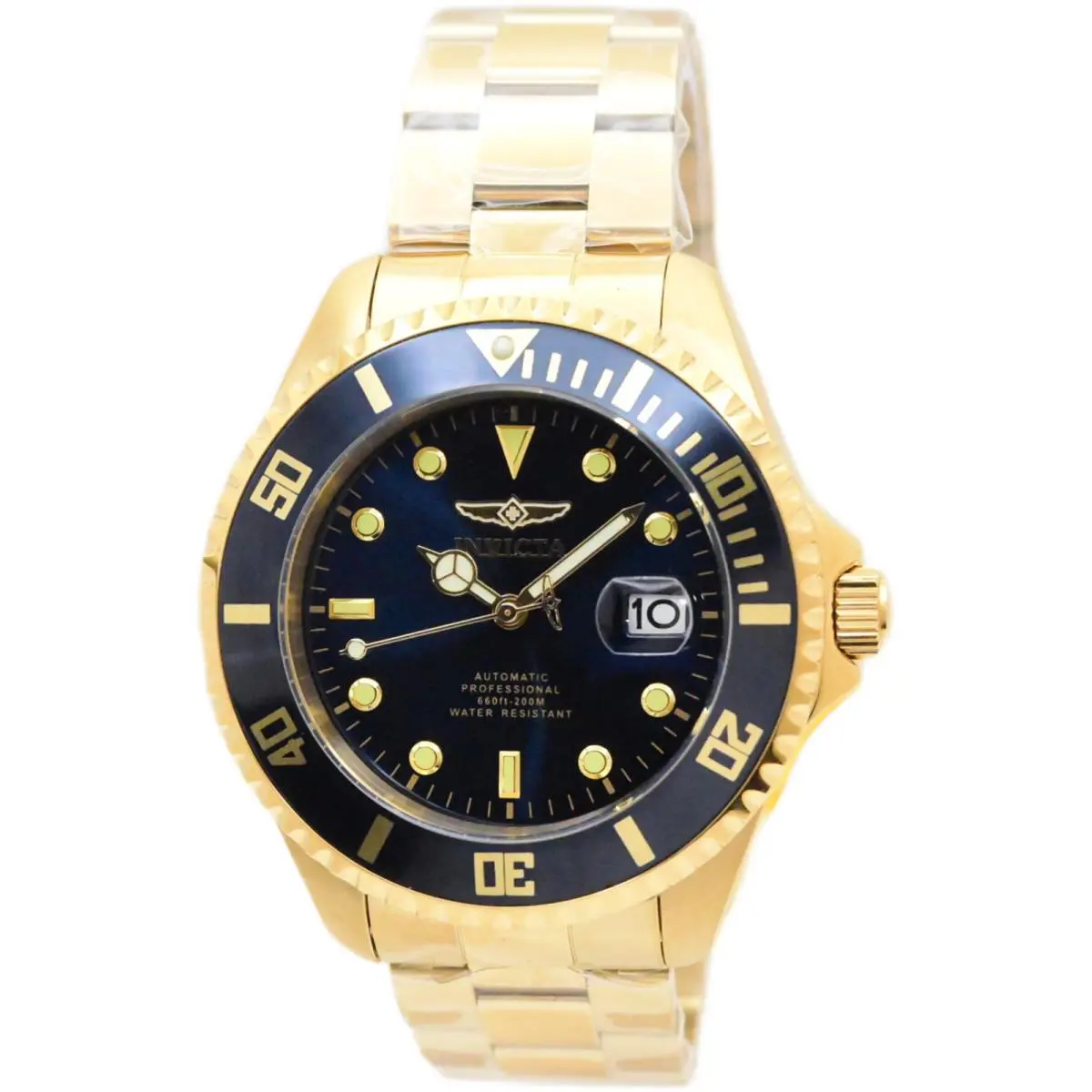 Invicta Pro Diver Automatic 35726 Men`s 47mm Darkest Blue Gold Watch 35726