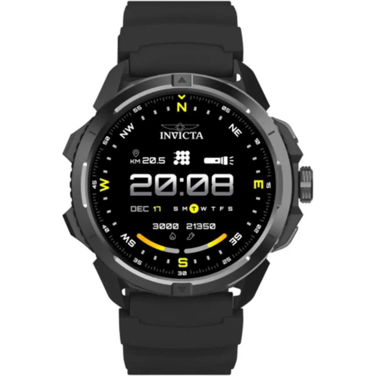 Invicta Unisex Watch I-tech Black Dial Silicone Rubber Strap Digital ITECH-009